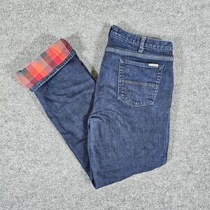 Carhartt Flannel Lined Dark Wash Denim Jeans Womens Tagged 16 Actual 34x29